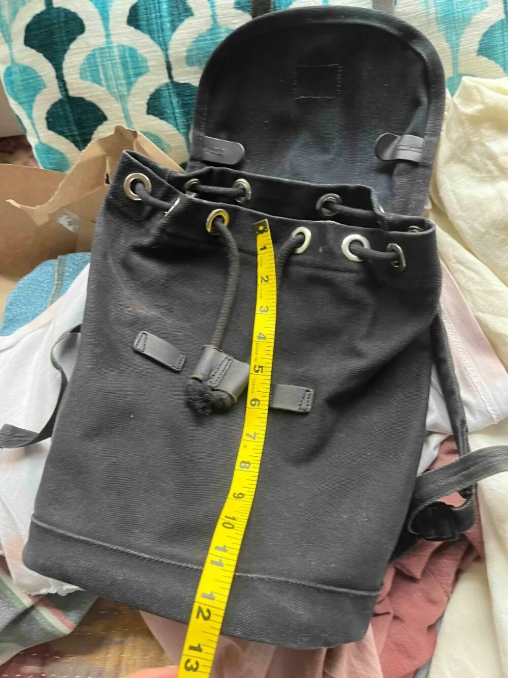 Sandqvist Stig Black Canvas Backpack Mini Size